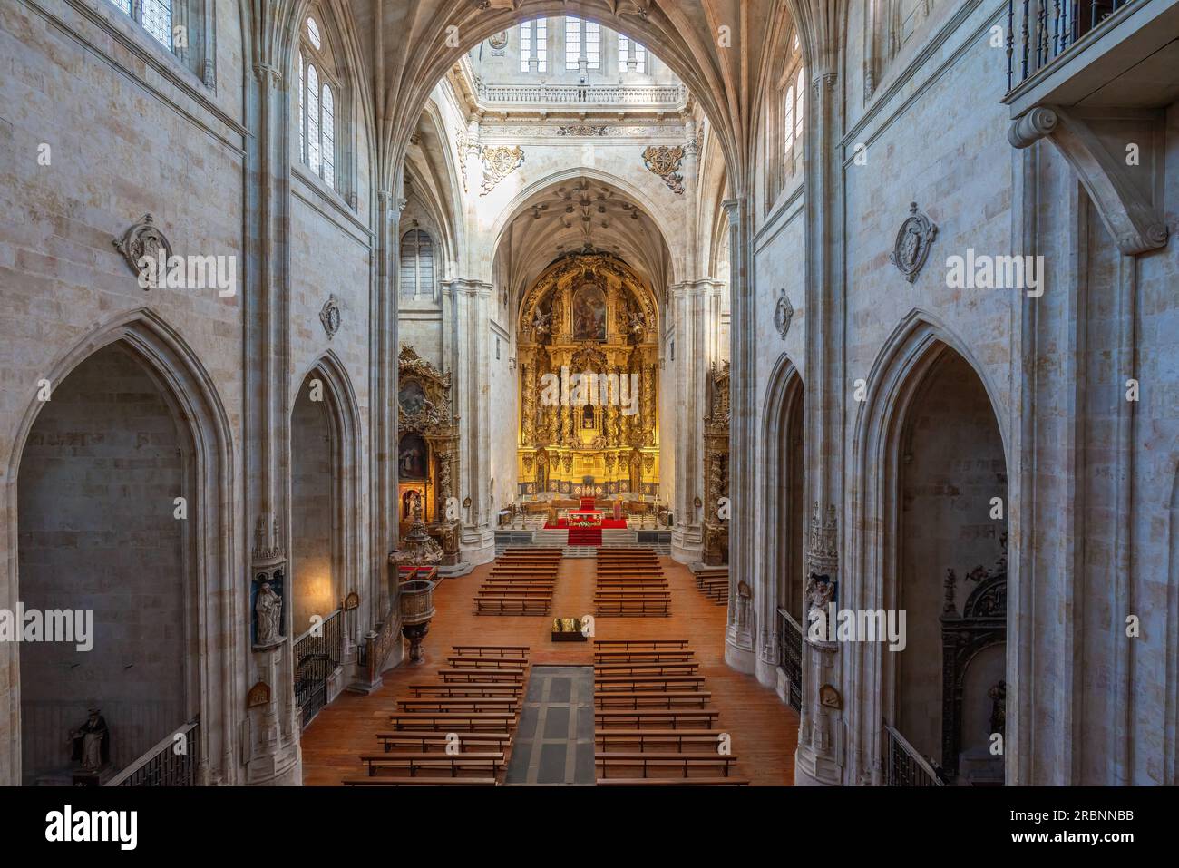 Interior of San Esteban Convent Church - Salamanca, Spain Stock Photo