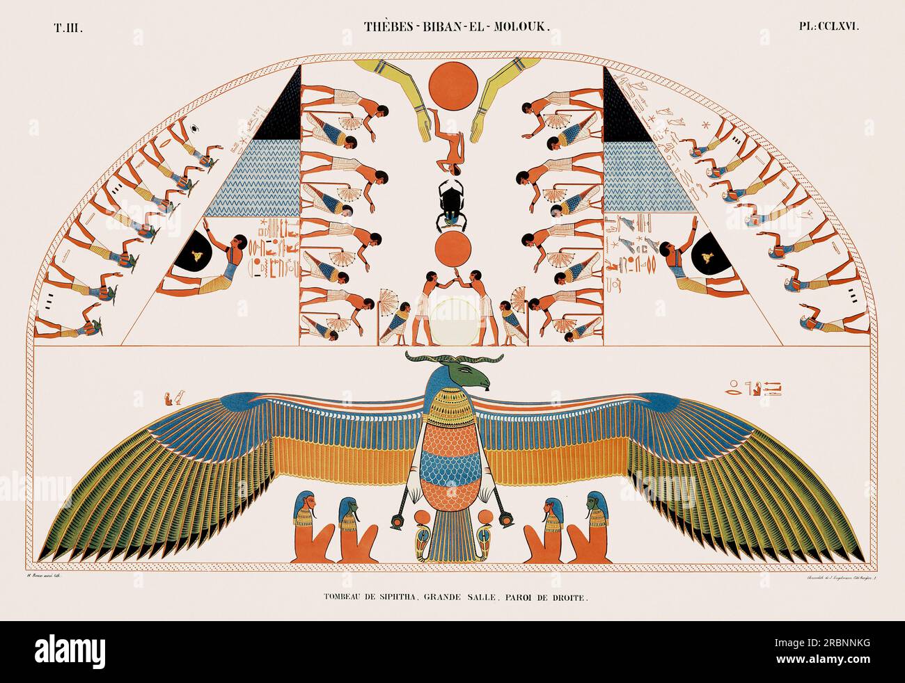 Paintings copied from the tomb of Ramses IV Stock Photo