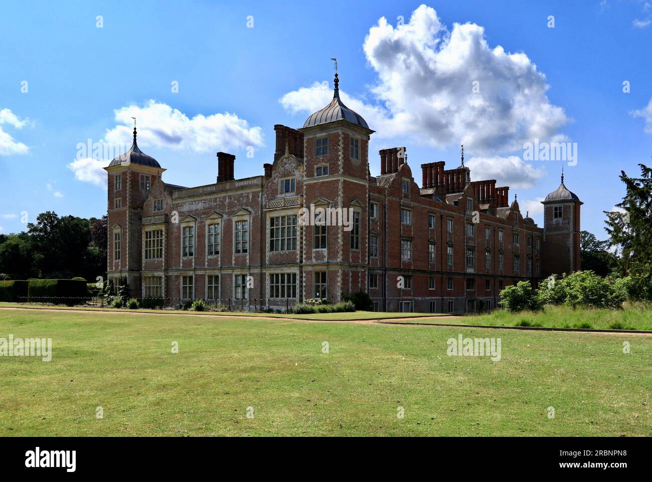 The North West aspect of Blickling Hall. Stock Photo