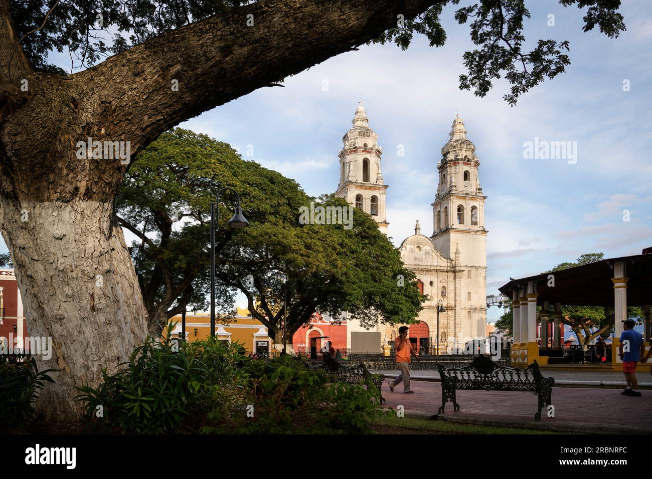 Cathedral &quot;Catedral de Nuestra Señora de la Inmaculada Concepción&quot; in San Francisco de Campeche, Yucatán, Mexico, North America, Latin Ameri Stock Photo