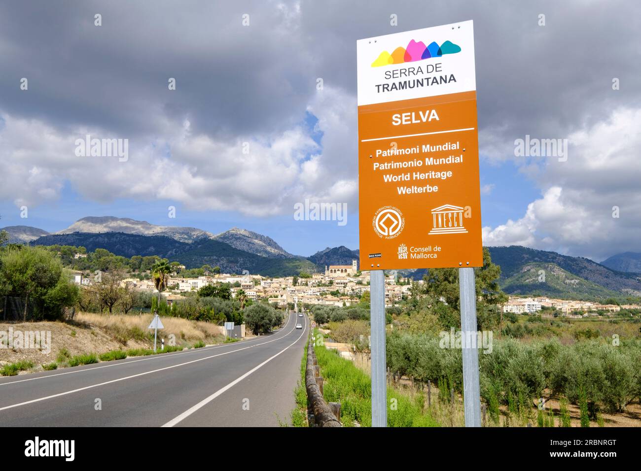 ingreso en la Sierra de Tramontana declarada Patrimonio de la Humanidad por la UNESCO, Selva, Mallorca, balearic islands, spain, europe. Stock Photo