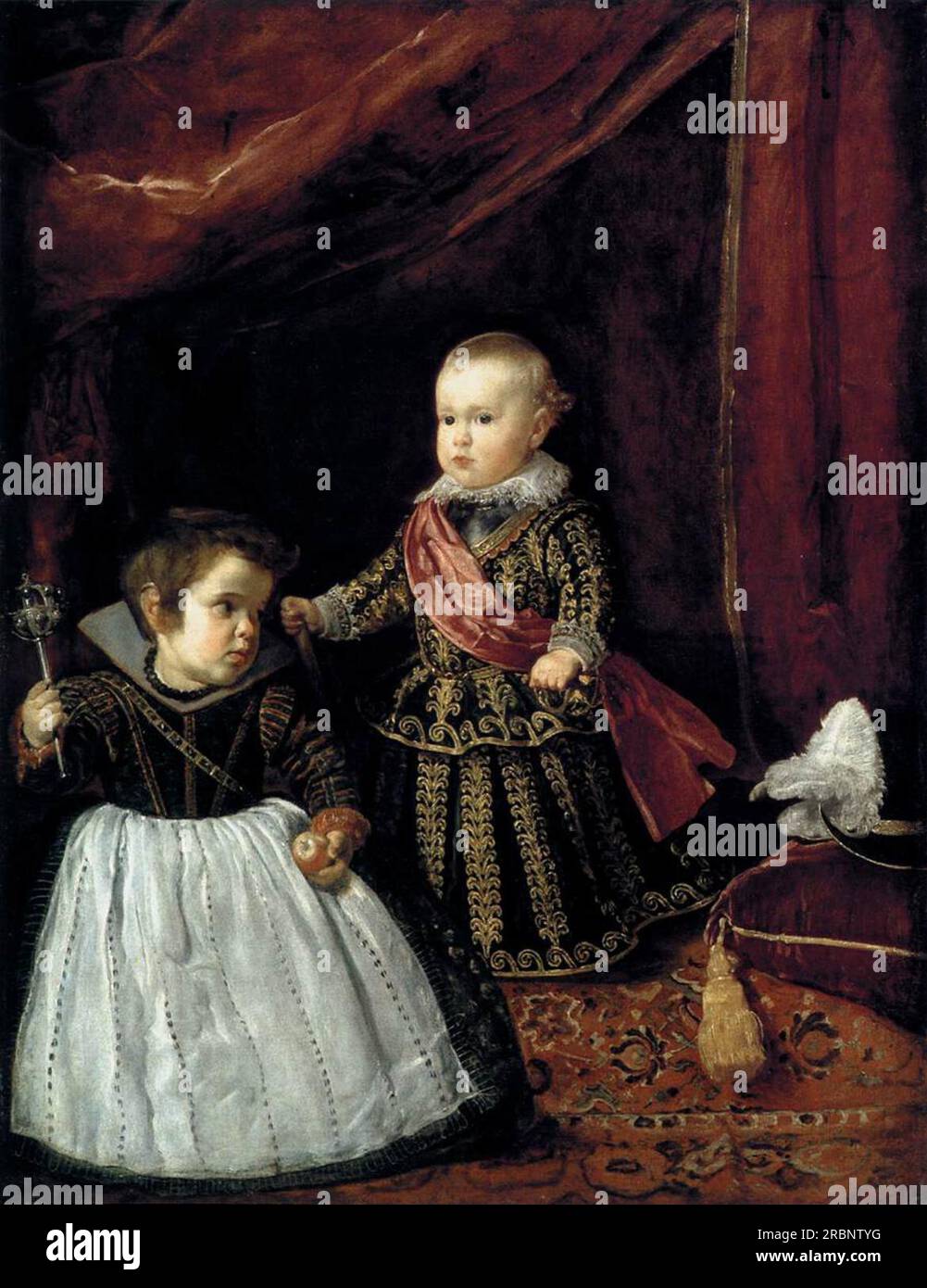 Don Baltasar Carlos with a Dwarf 1632 by Diego Velazquez Stock Photo