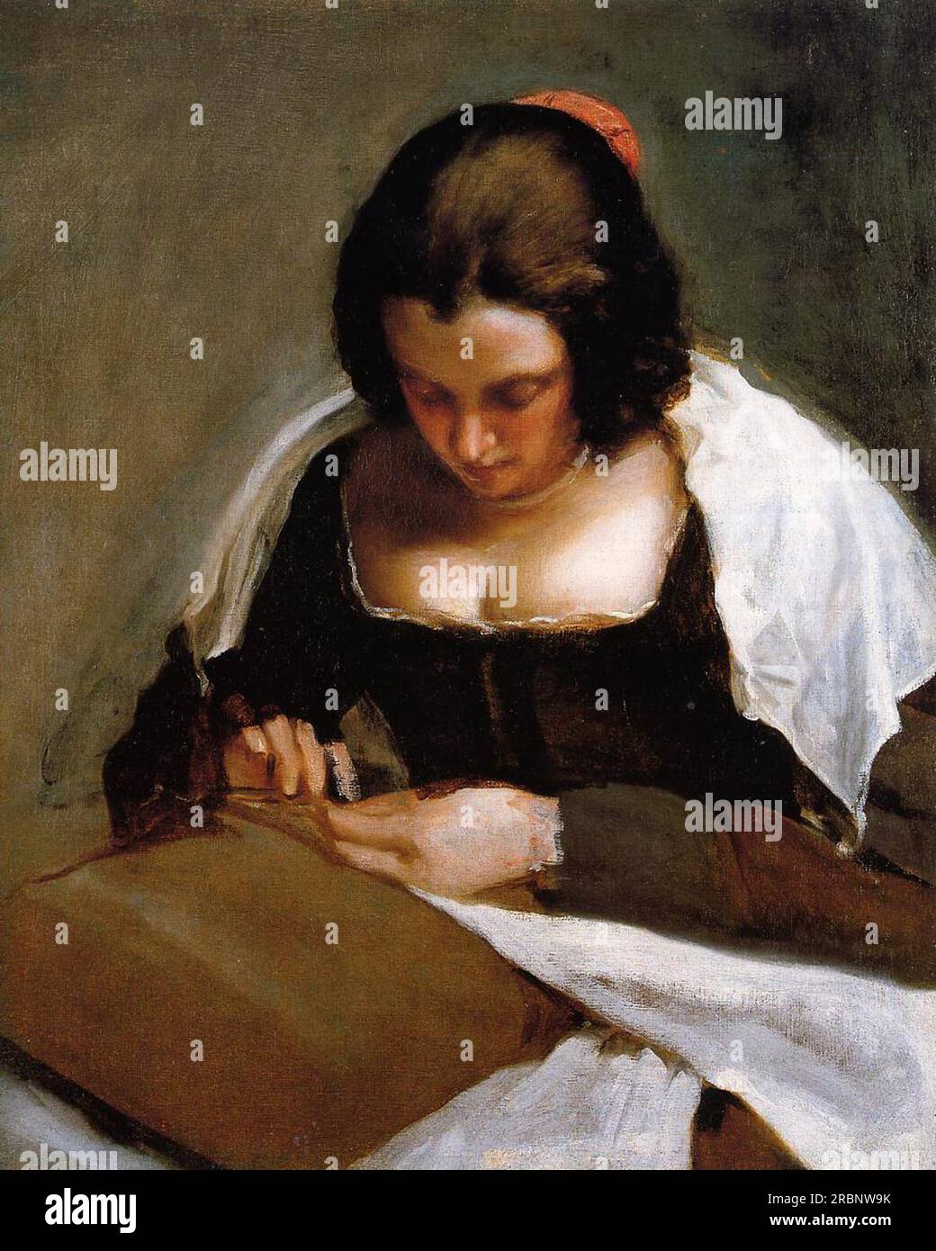 The Needlewoman 1643 by Diego Velazquez Stock Photo