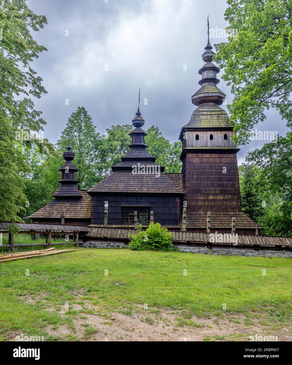 Saints Cosmas and Damian church in Kotan,  Subcarpathian Voivodeship, Poland Stock Photo