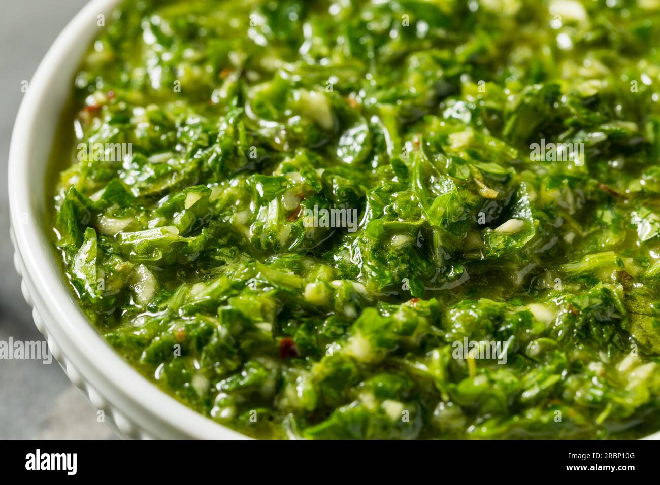 Homemade Spicy Chimichurri Sauce with Cilantro Parsley and Oregano