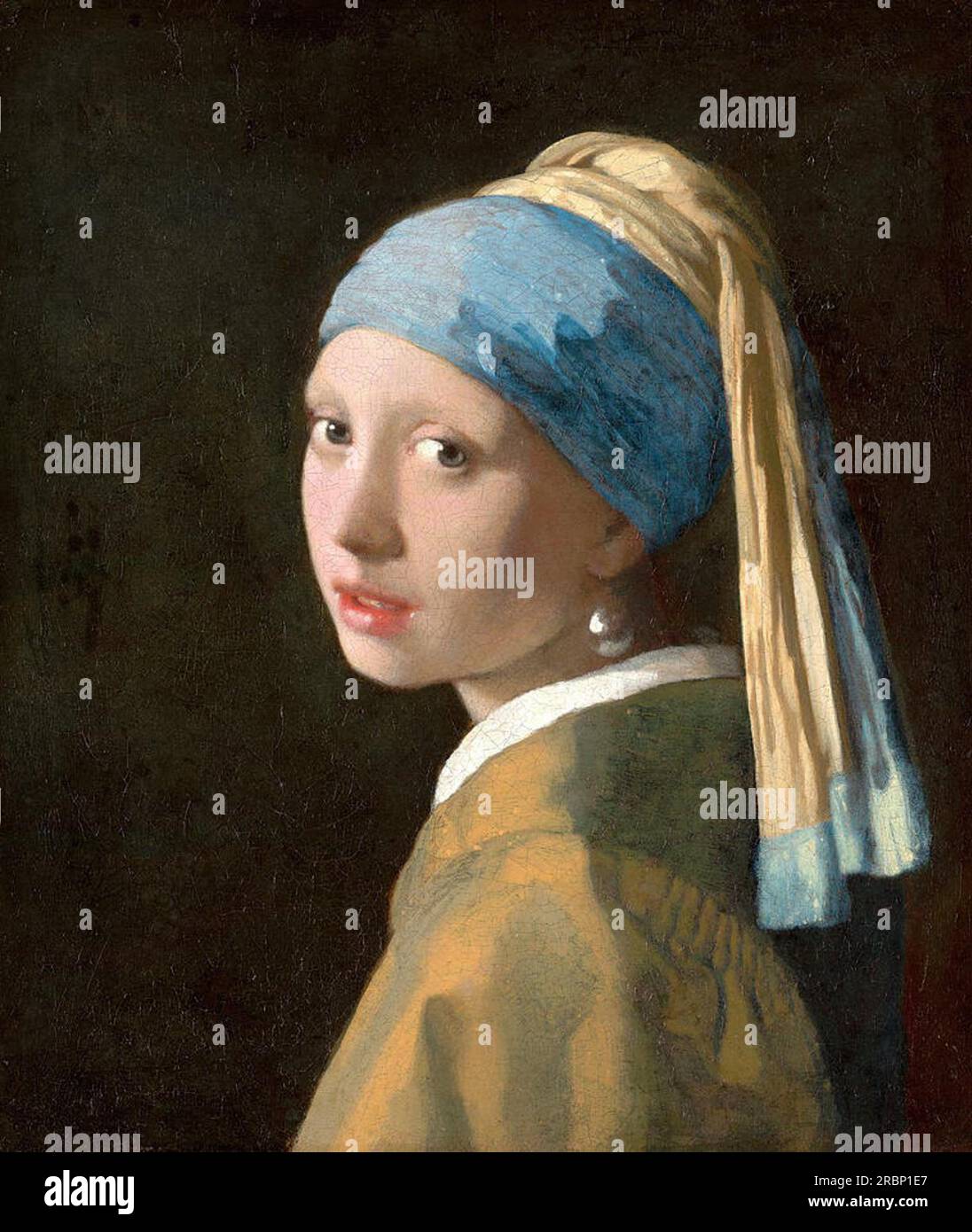 The Girl with a Pearl Earring 1665 by Johannes Vermeer Stock Photo