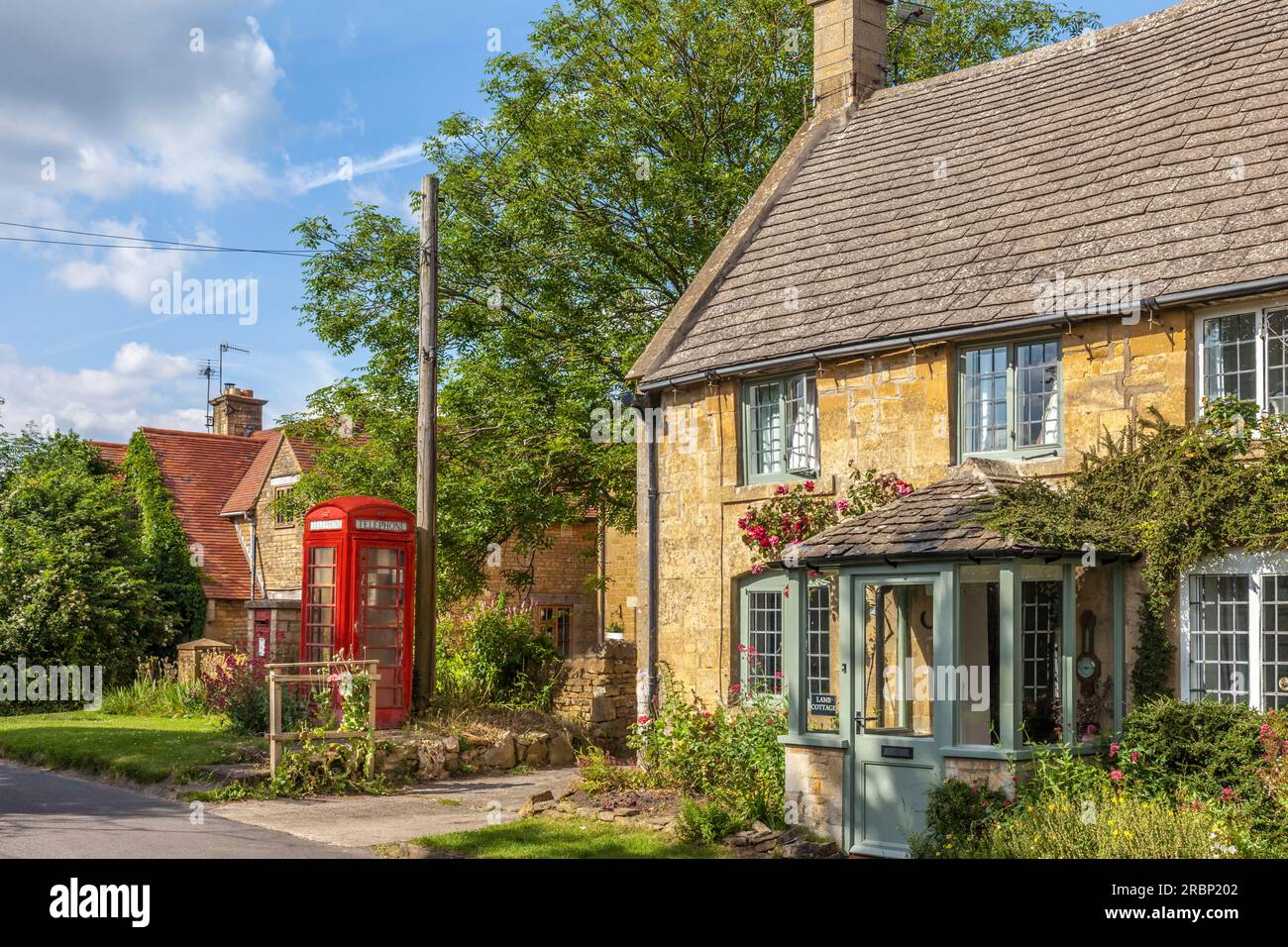 Old houses in Broad Campden, Cotswolds, Gloucestershire, England Stock