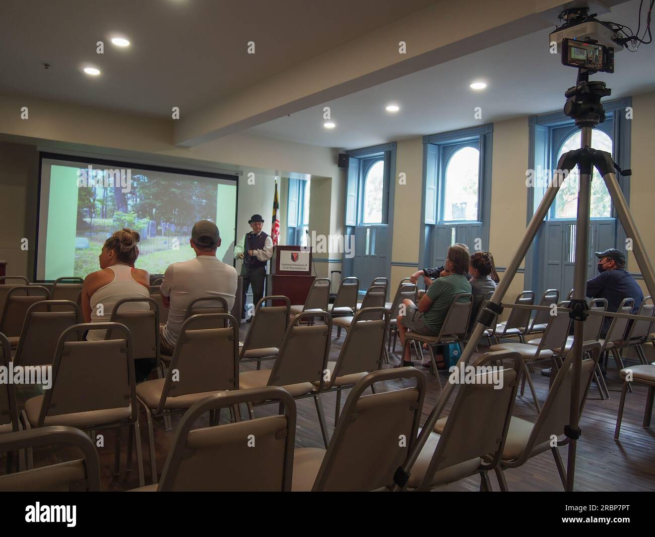 Talk being given at the National Museum of Civil War Medicine in Frederick, Maryland, June 3, 2023, © Katharine Andriotis Stock Photo