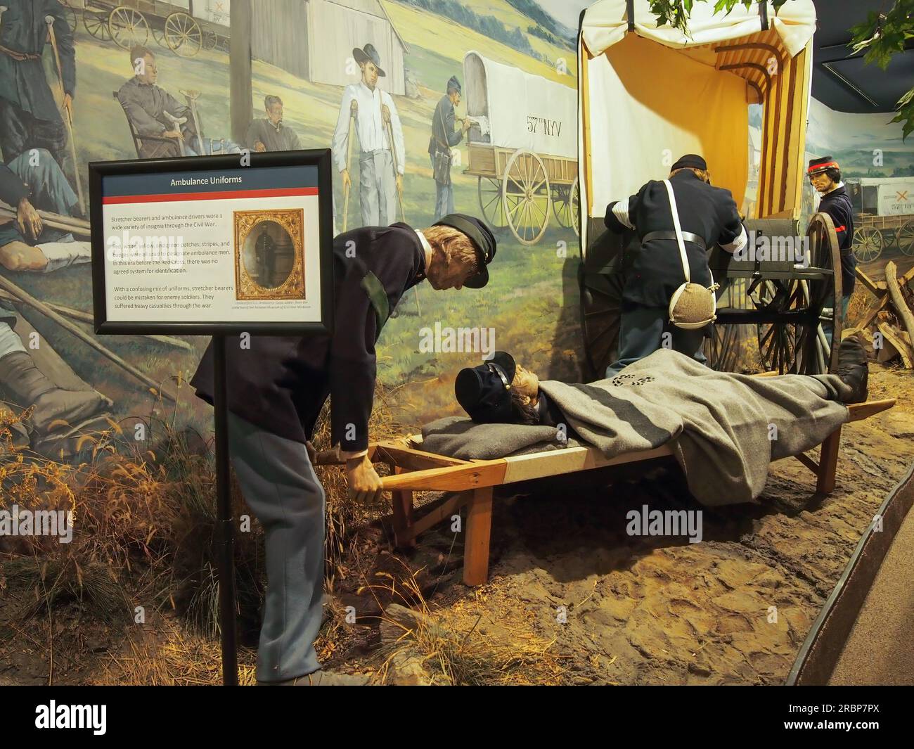 Life-size diorama exhibit at the National Museum of Civil War Medicine in Frederick, Maryland, June 3, 2023, © Katharine Andriotis Stock Photo