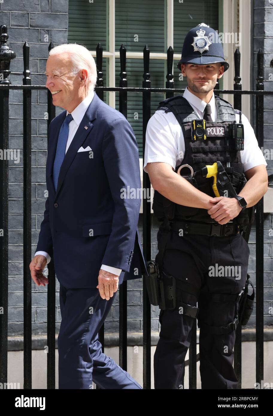 USA President Joe Biden and his entourage visit Downing Street, July 10th, 2023, London, UK Stock Photo