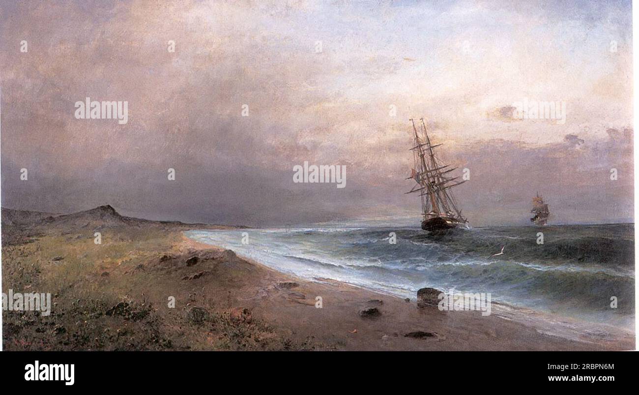Sailing ships by Konstantinos Volanakis Stock Photo - Alamy
