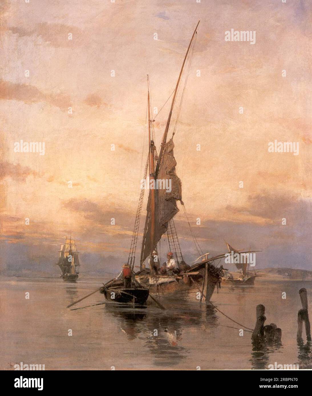 Fishing Boats by Konstantinos Volanakis Stock Photo - Alamy