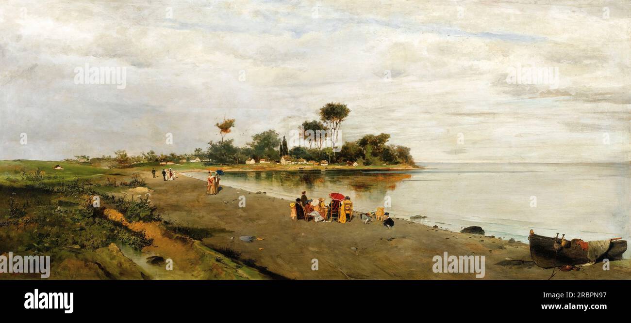 Elegant figures at the shore by Konstantinos Volanakis Stock Photo - Alamy