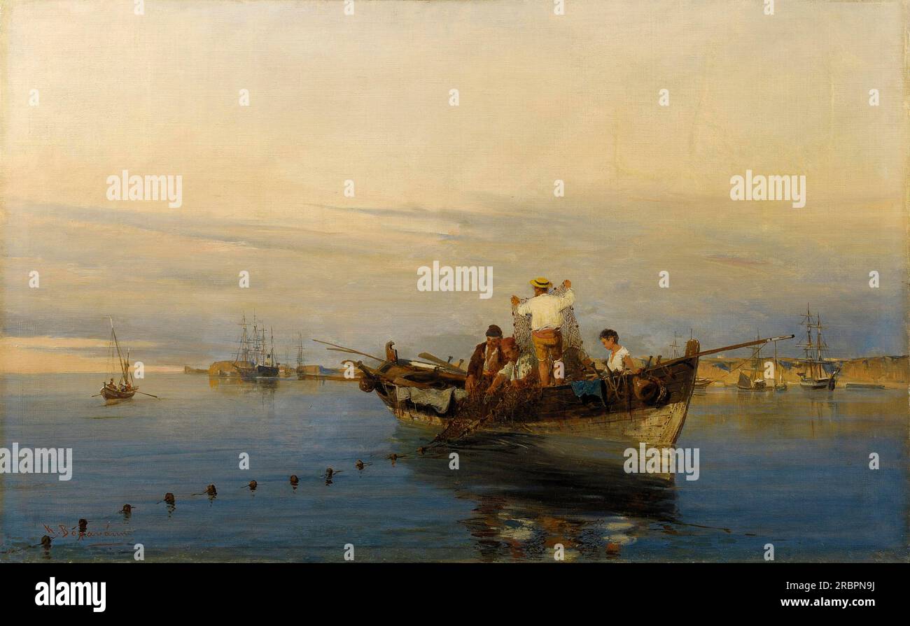 Casting the nets by Konstantinos Volanakis Stock Photo - Alamy
