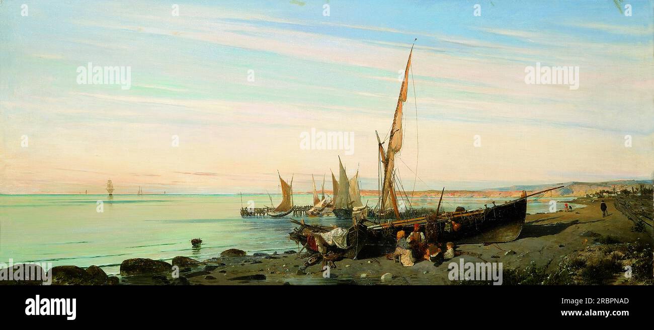 Fishing boats by Konstantinos Volanakis Stock Photo - Alamy