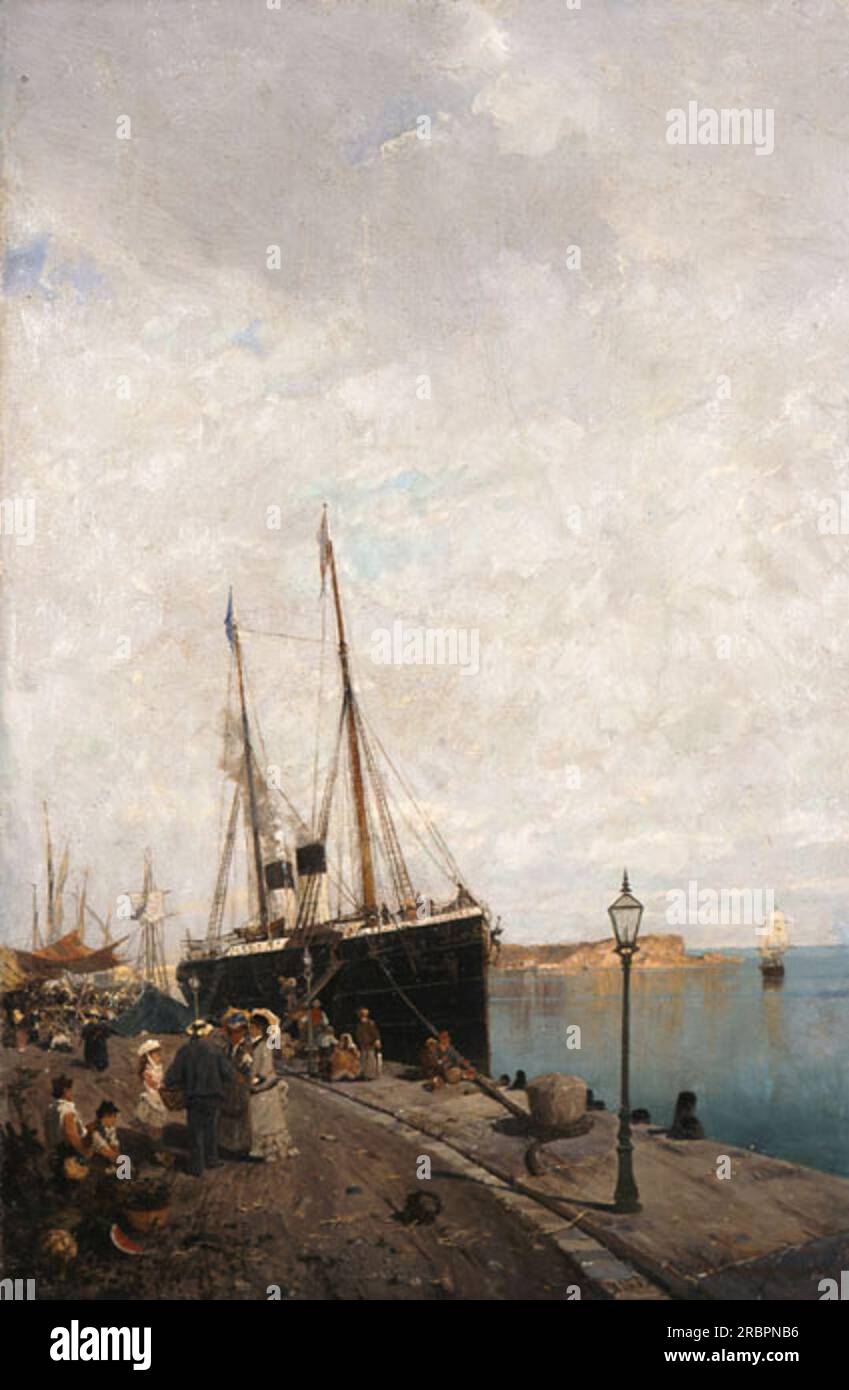 At the Jetty 1875 by Konstantinos Volanakis Stock Photo - Alamy