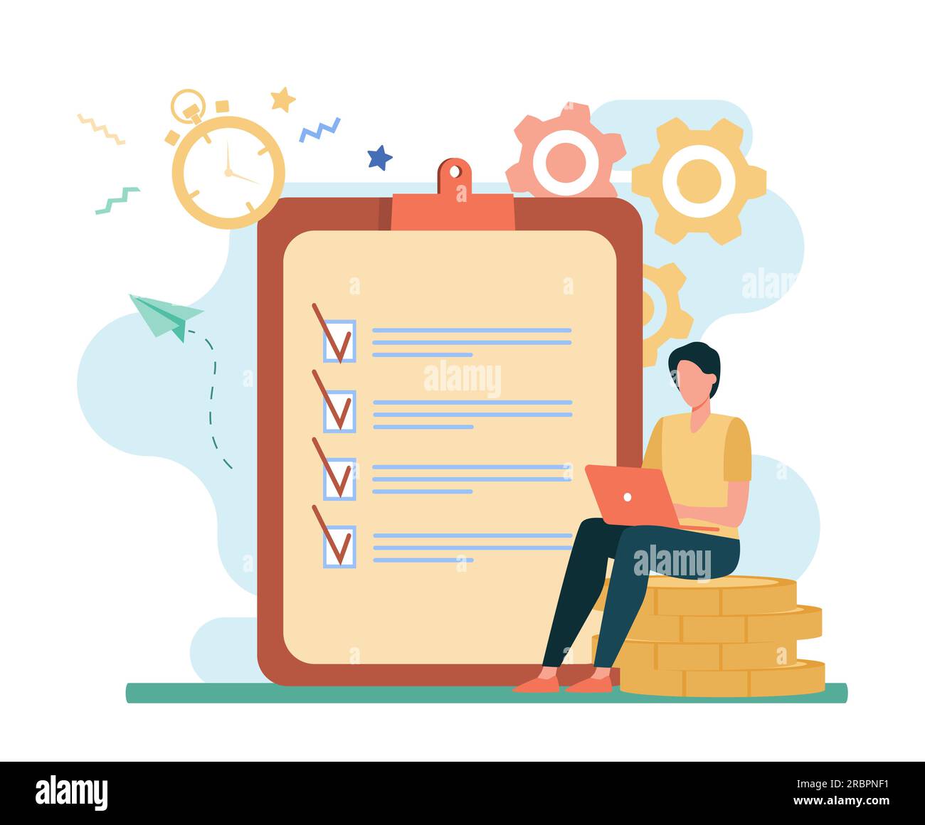 Checking business task success Stock Vector Images - Alamy