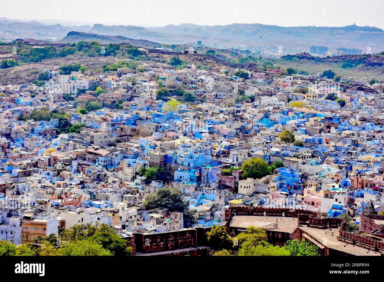 India , Jodhpur , Radjastan , The Blue City in the Thar Desert ,View