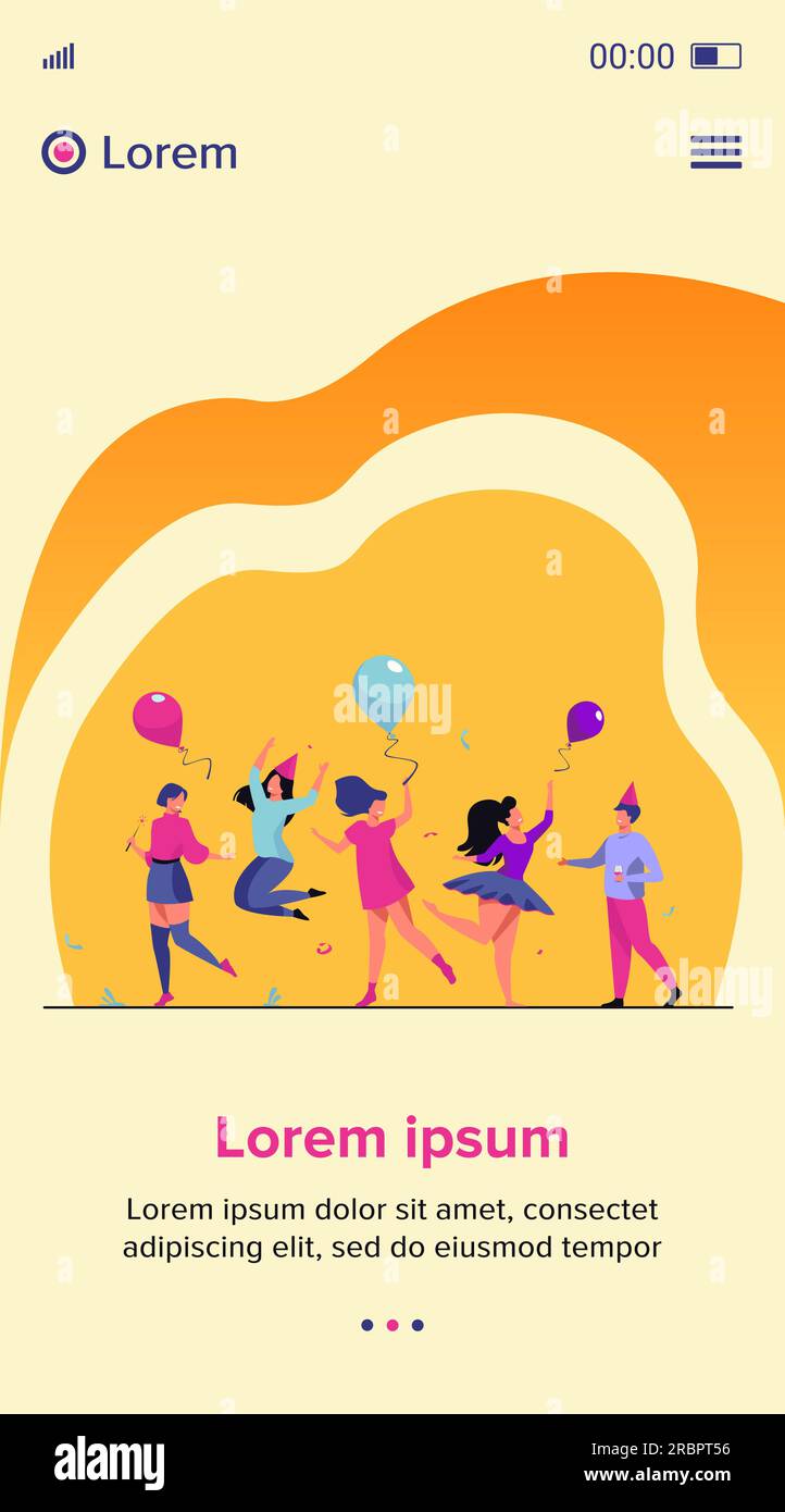 Happy people dancing at party flat vector illustration Stock Vector ...