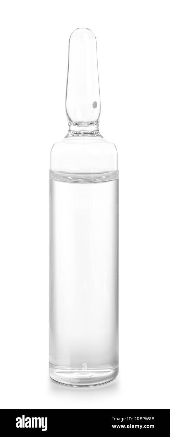 Medical ampule on white background Stock Photo Alamy