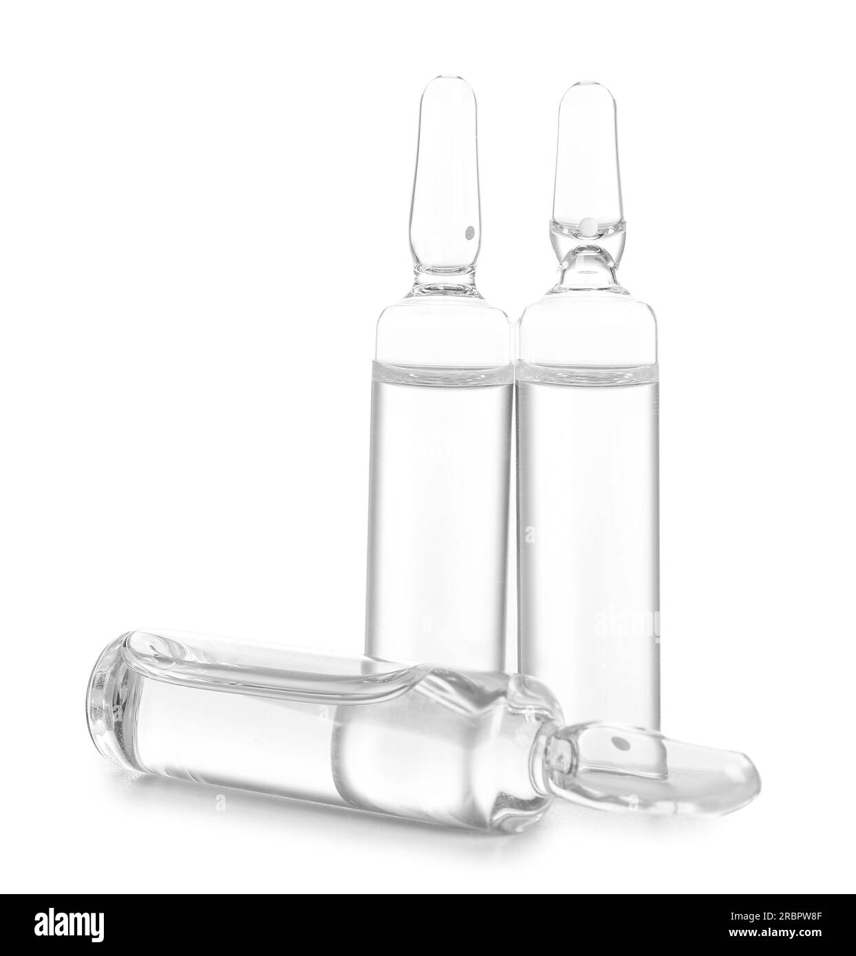 Medical ampules on white background Stock Photo Alamy