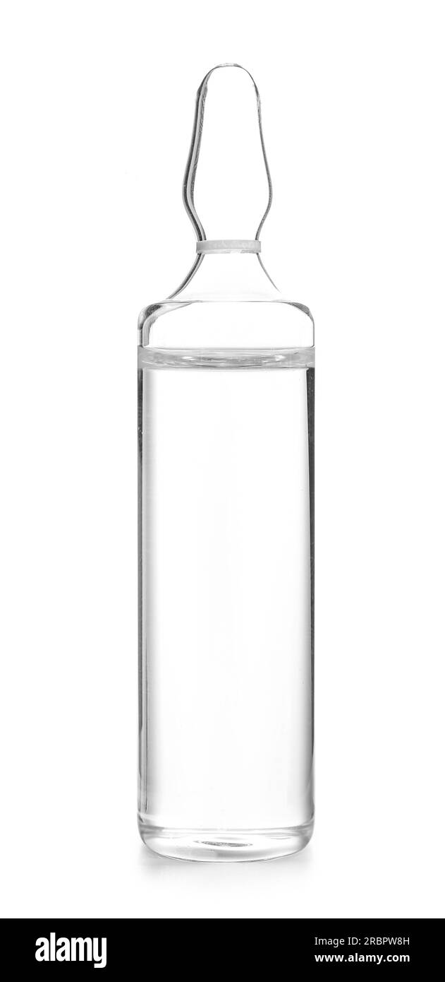 Medical ampule on white background Stock Photo Alamy