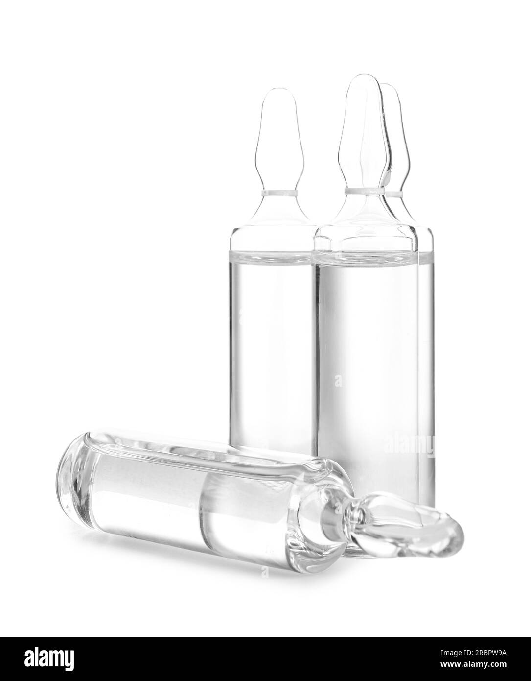 Medical ampules on white background Stock Photo Alamy