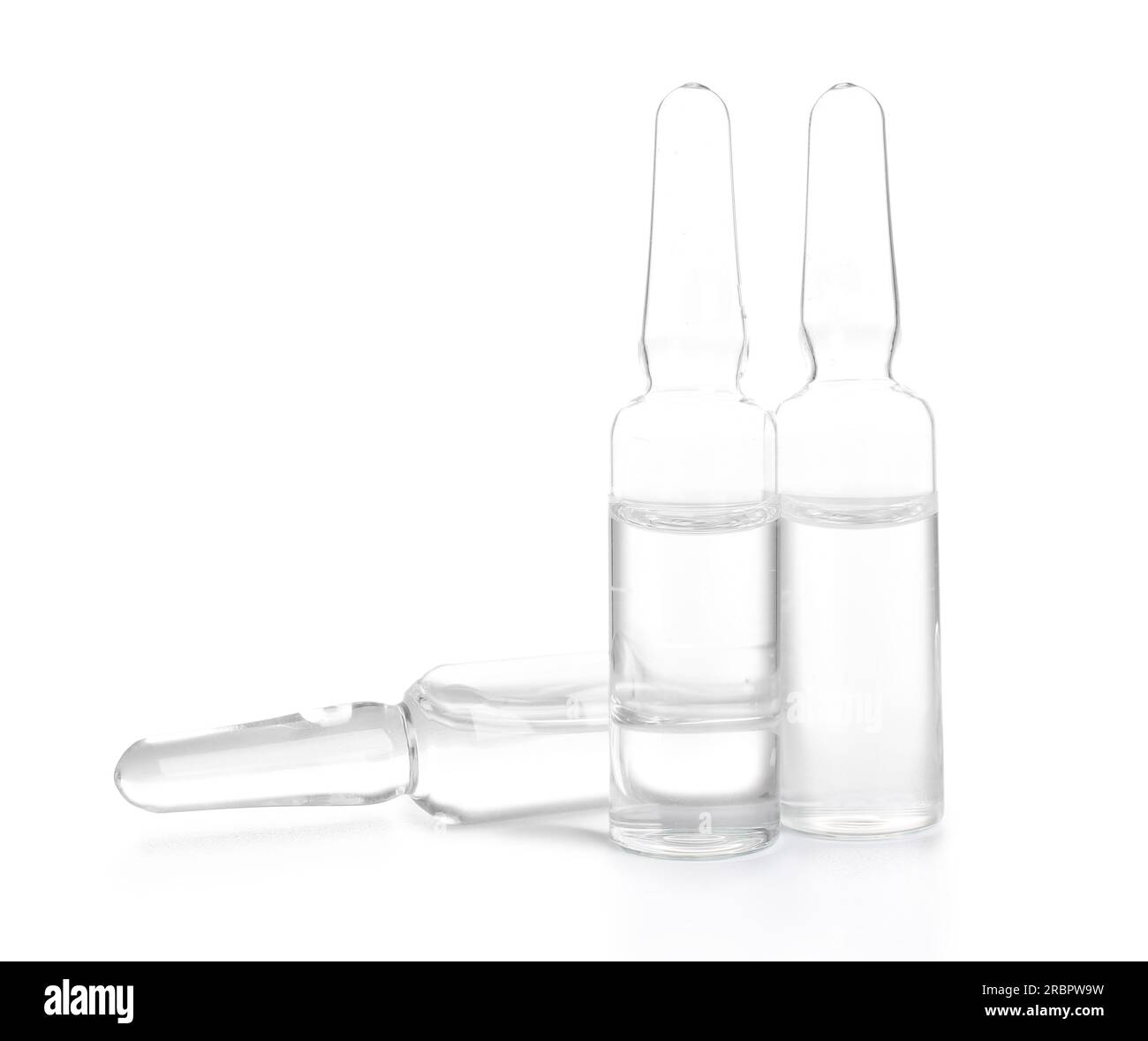 Medical ampules on white background Stock Photo Alamy