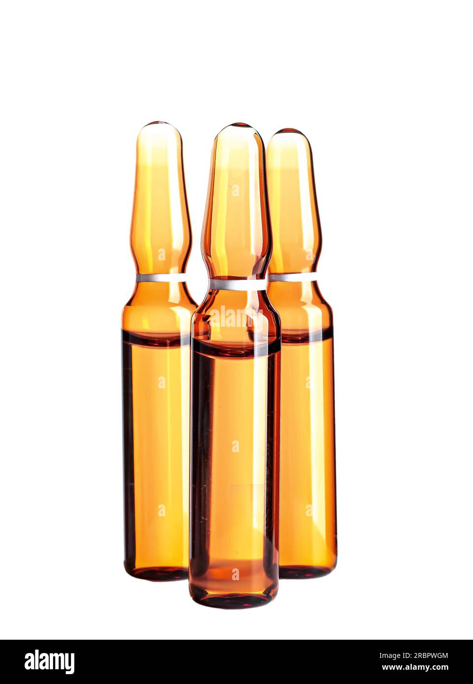 Glass ampules on white background Stock Photo Alamy
