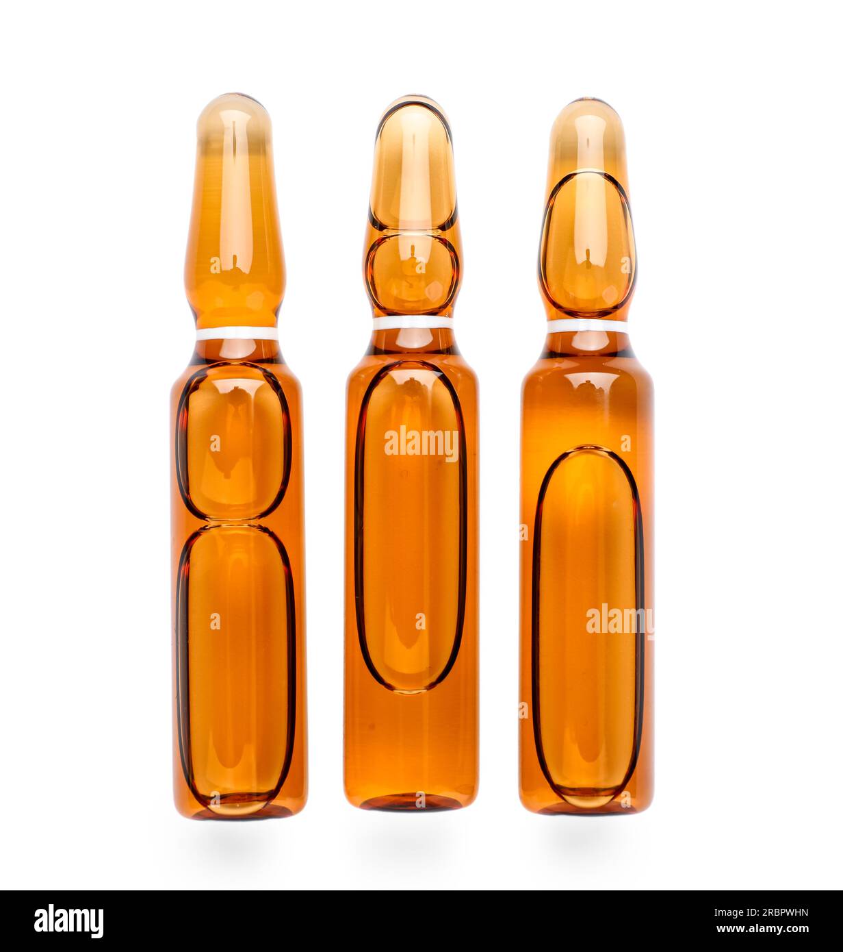 Glass ampules on white background Stock Photo Alamy