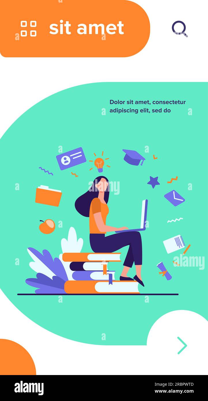 Student with laptop studying on online course Stock Vector Image & Art ...