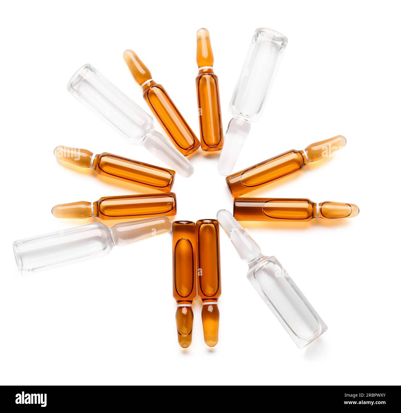 Glass medical ampules on white background Stock Photo Alamy