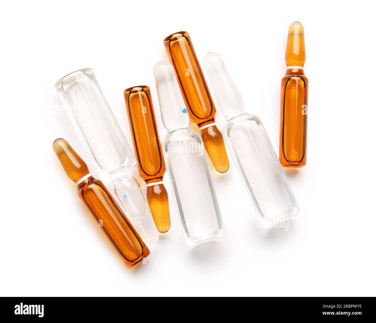 Glass medical ampules on white background Stock Photo Alamy