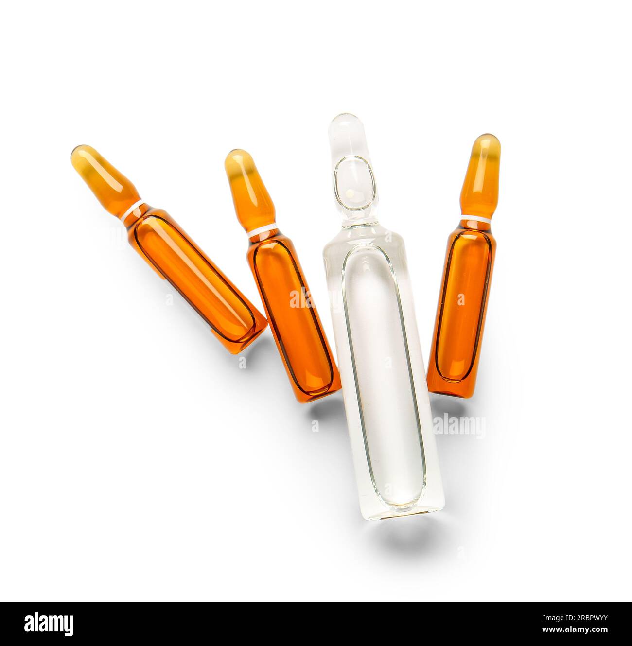 Glass medical ampules on white background Stock Photo Alamy