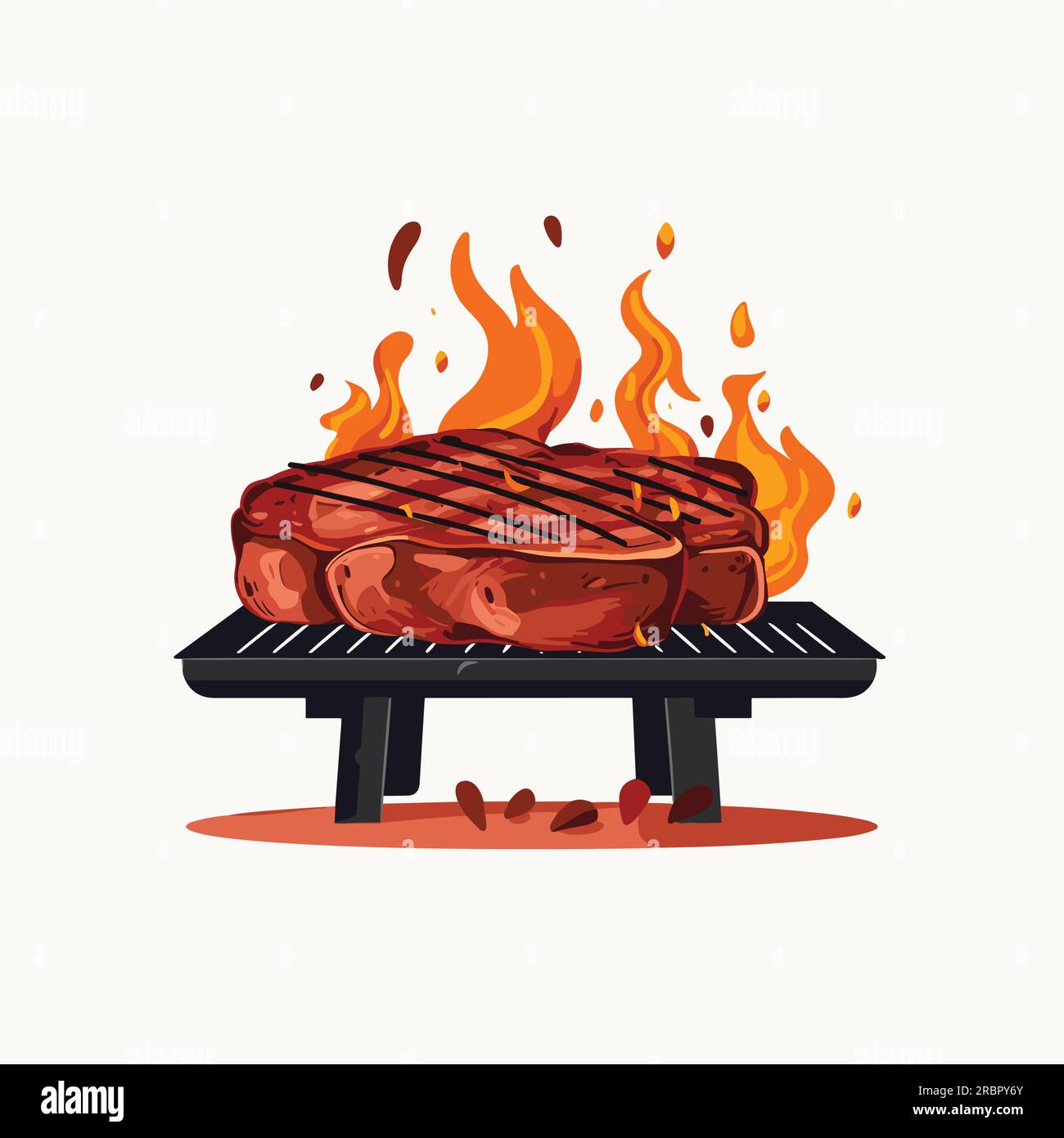 https://c8.alamy.com/comp/2RBPY6Y/piece-of-meat-on-grill-vector-flat-minimalistic-isolated-2RBPY6Y.jpg