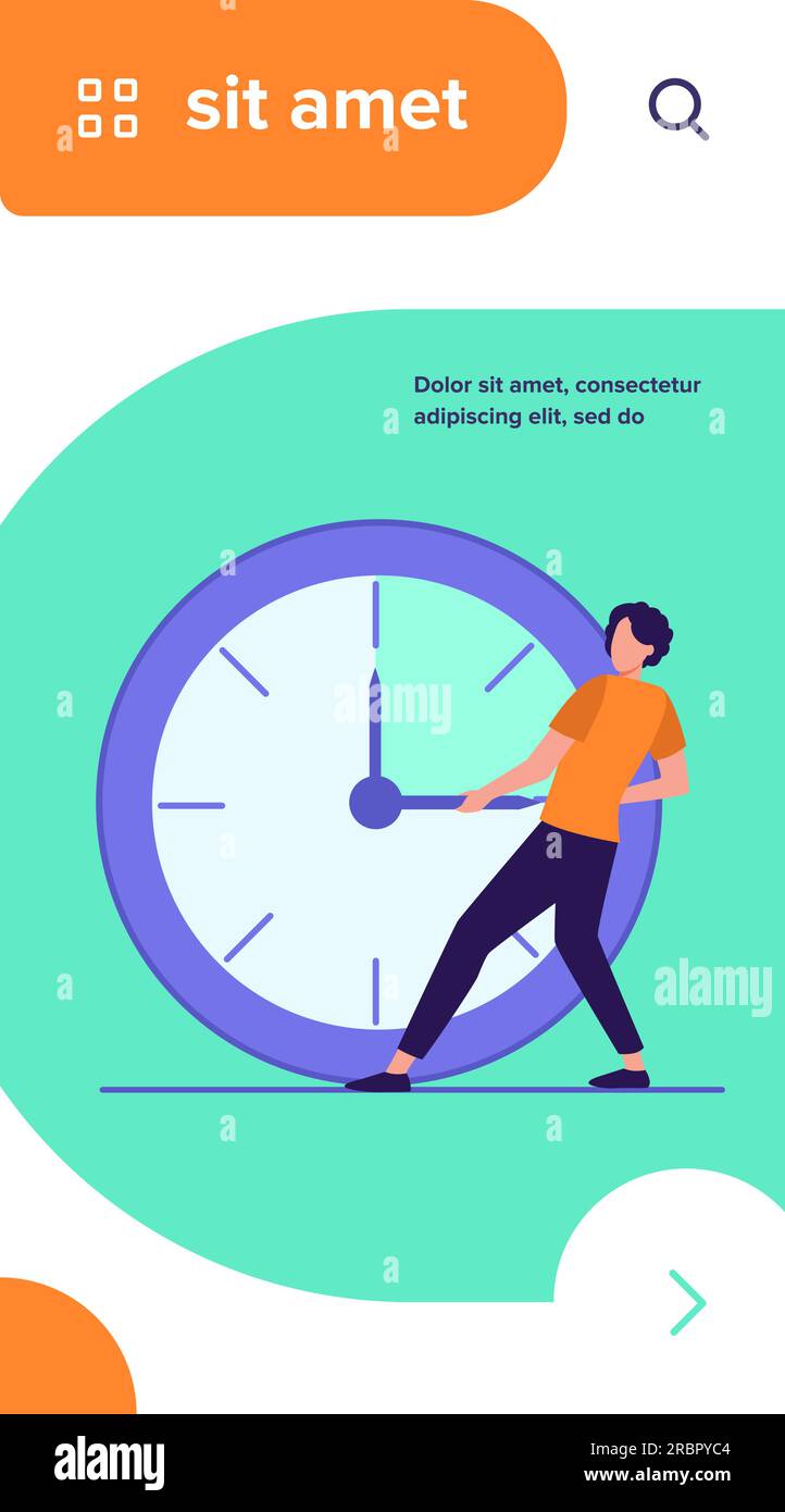 Guy moving clock hands Stock Vector Image & Art Alamy