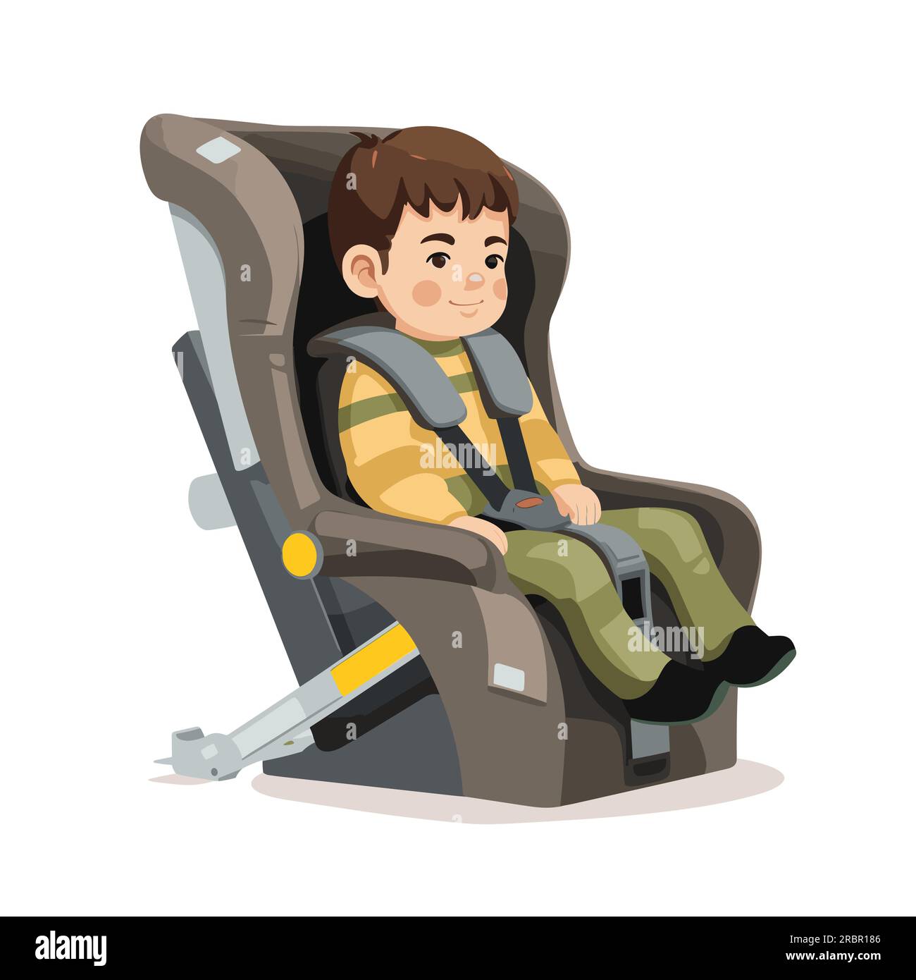 secured kid in car seat vector flat isolated Stock Vector Image & Art