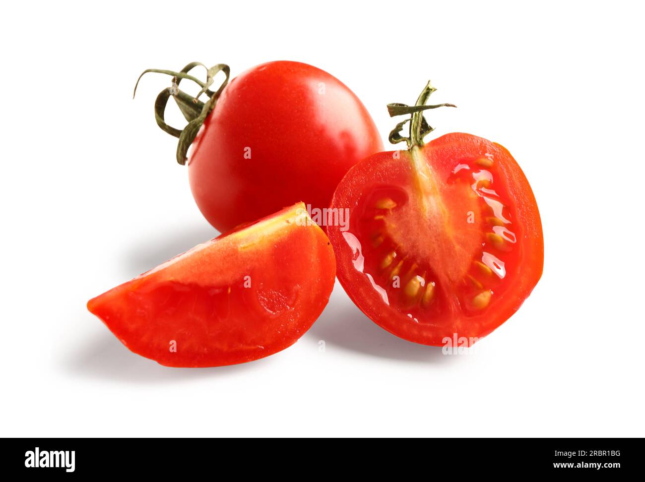 Fresh cherry tomatoes on white background Stock Photo - Alamy