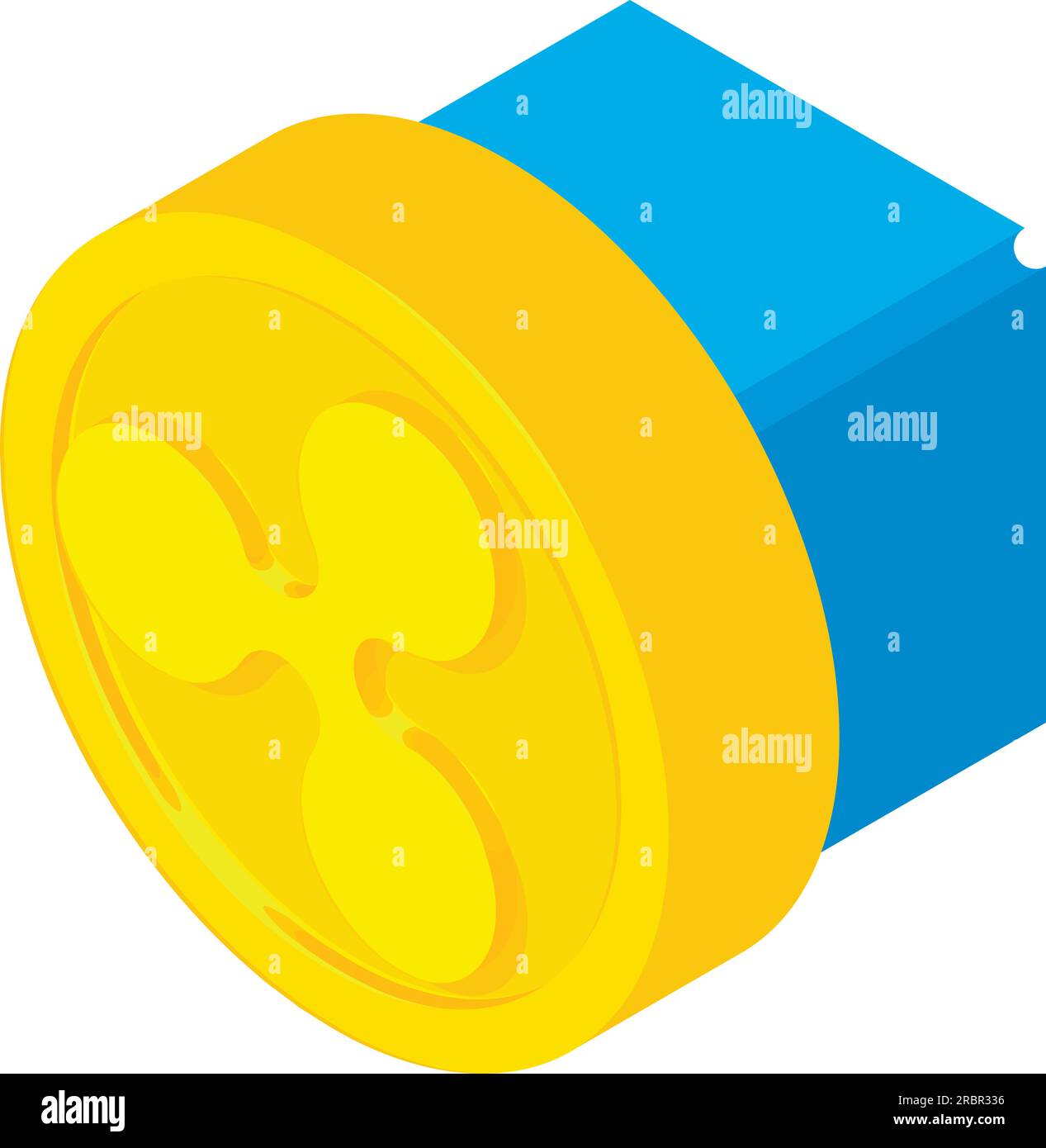 Crypto block icon isometric vector. Big golden ripple coin and crypto block  icon. Digital money, cryptocurrency concept Stock Vector Image & Art - Alamy