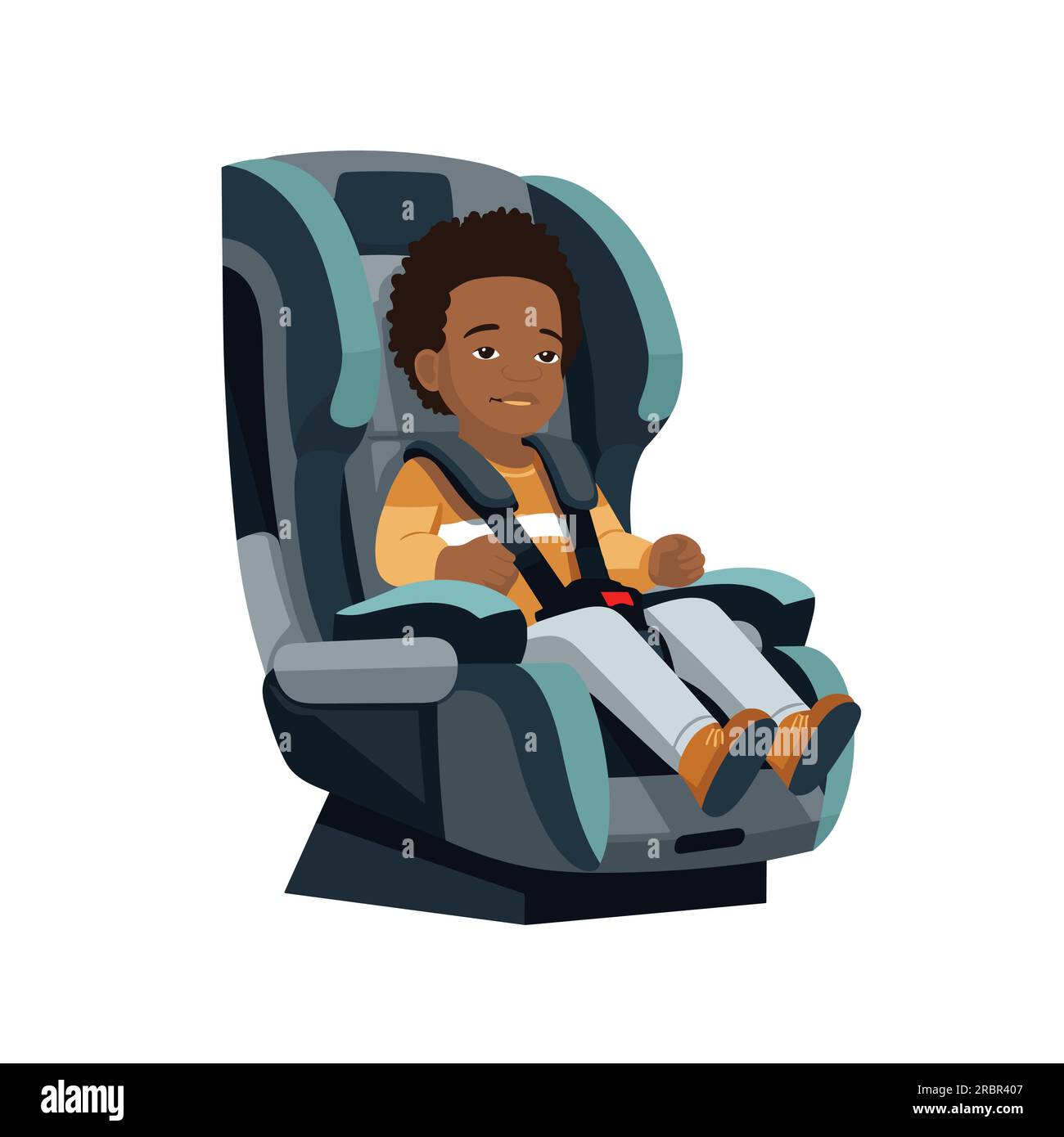 secured kid in car seat vector flat isolated Stock Vector Image & Art