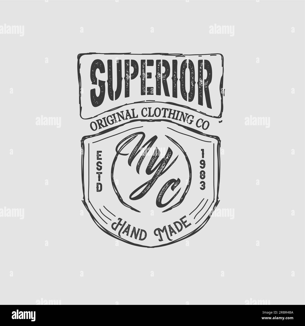Vintage authentic apparel typography. Grunge print for original t-shirt  design. Graphics badge for retro clothes. Vector illustration. Stock Vector
