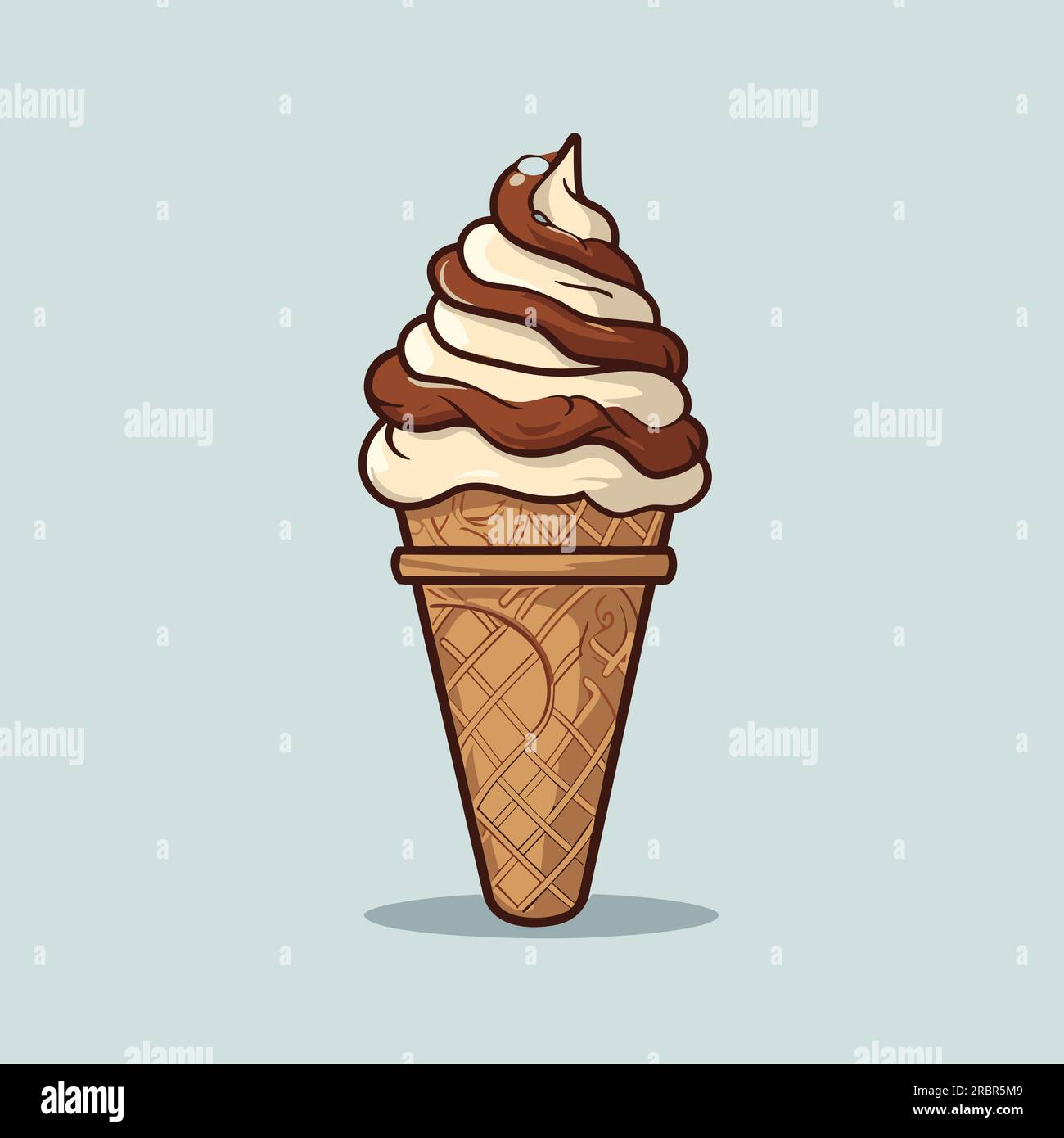 Ice cream. Ice cream hand-drawn comic illustration. Vector doodle style ...