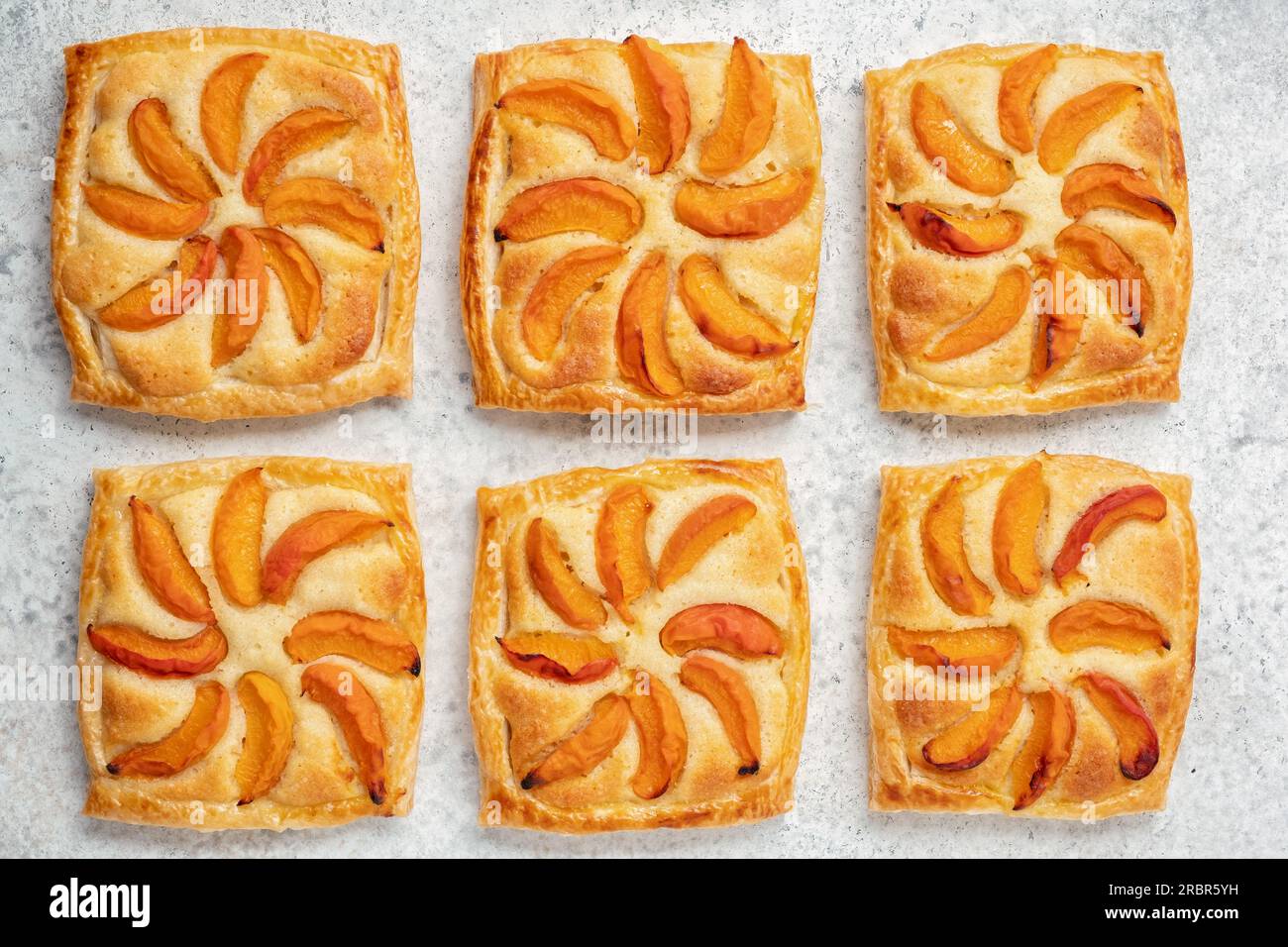 Puff pastry Apricot Frangipane Tarts Stock Photo Alamy