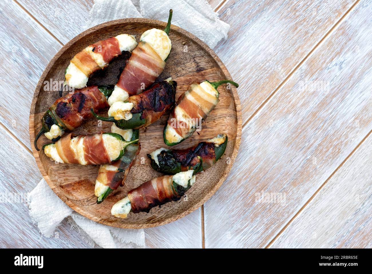 Bacon Wrapped Jalapeno Poppers with Cream Cheese Stock Photo Alamy