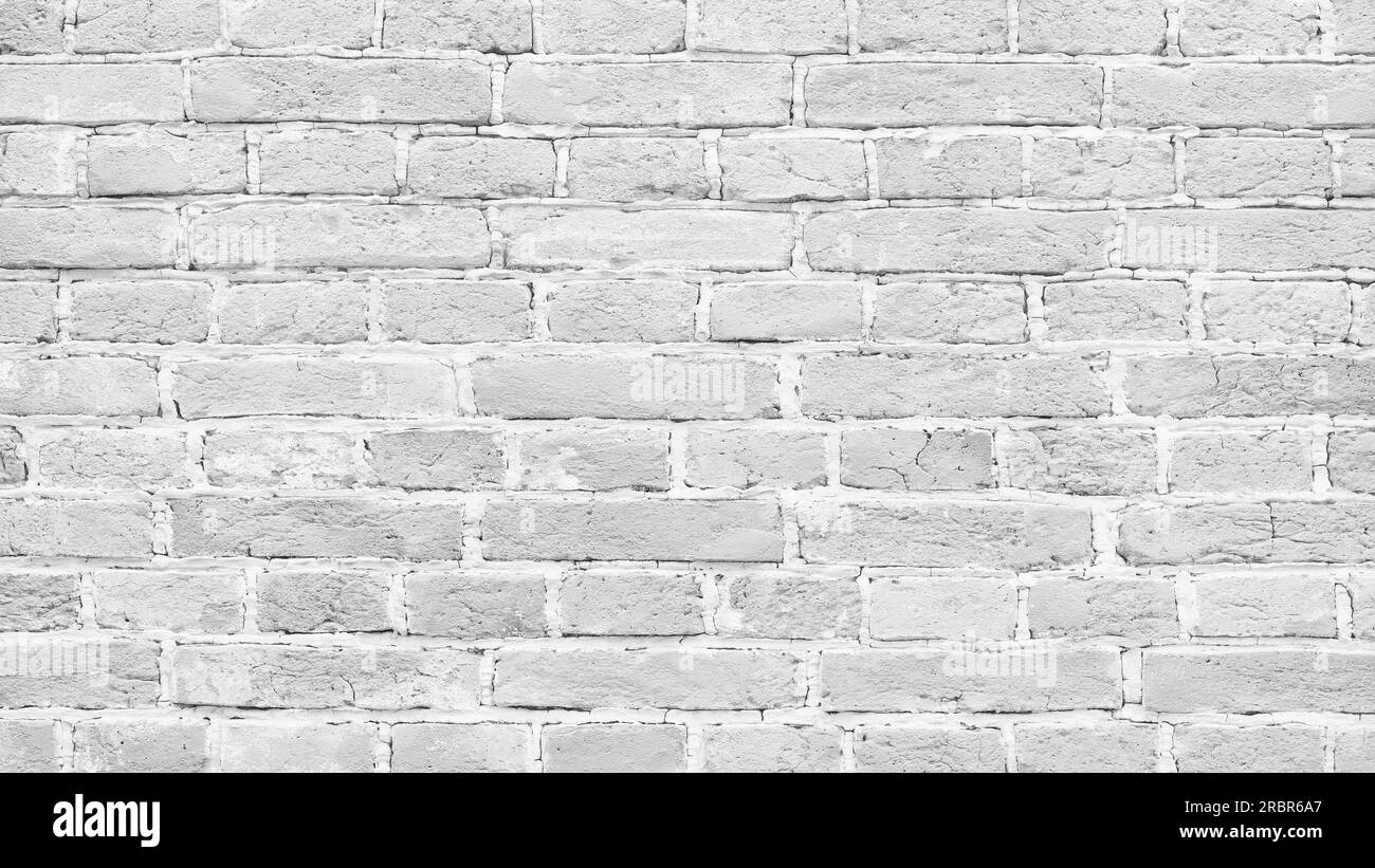 Abstract white brick wall texture for pattern background. wide panorama ...