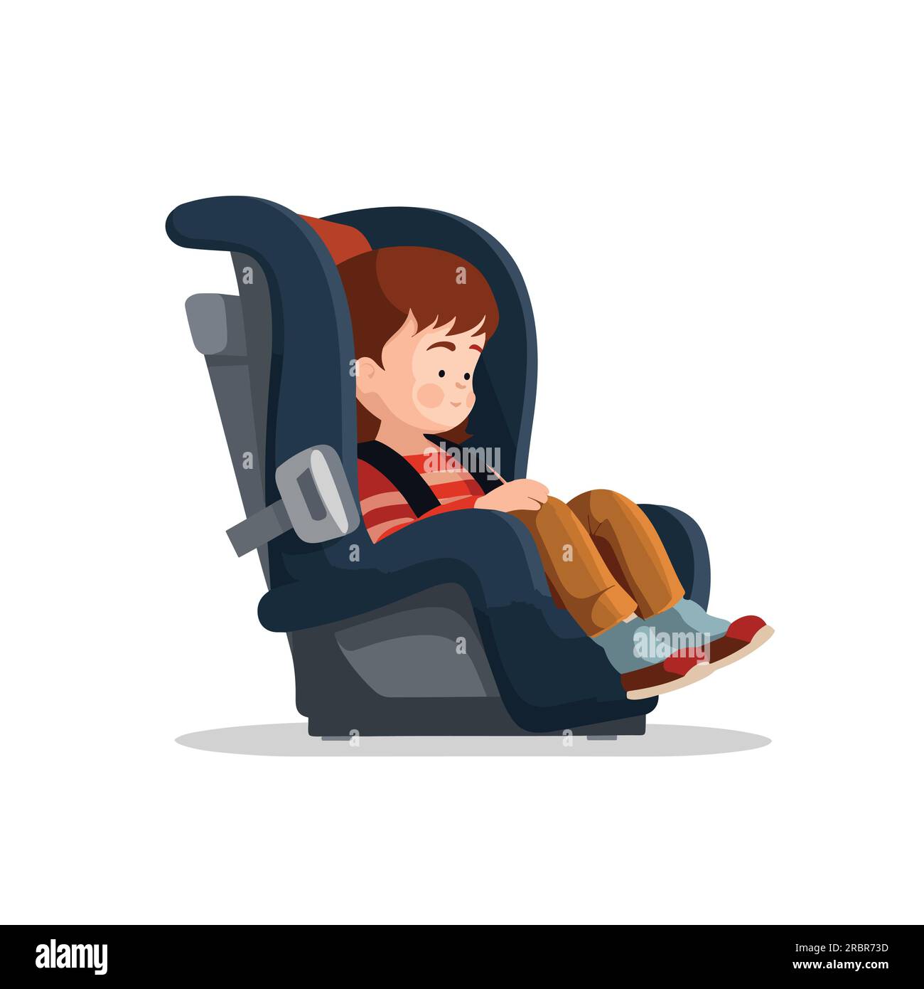 secured kid in car seat vector flat isolated Stock Vector Image & Art