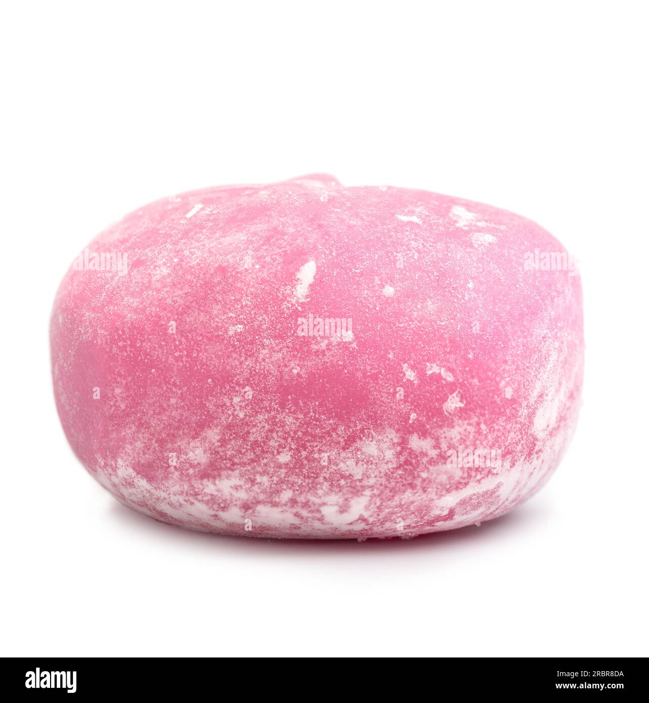 Pink Mochi dessert with red bean paste isolated on white background ...