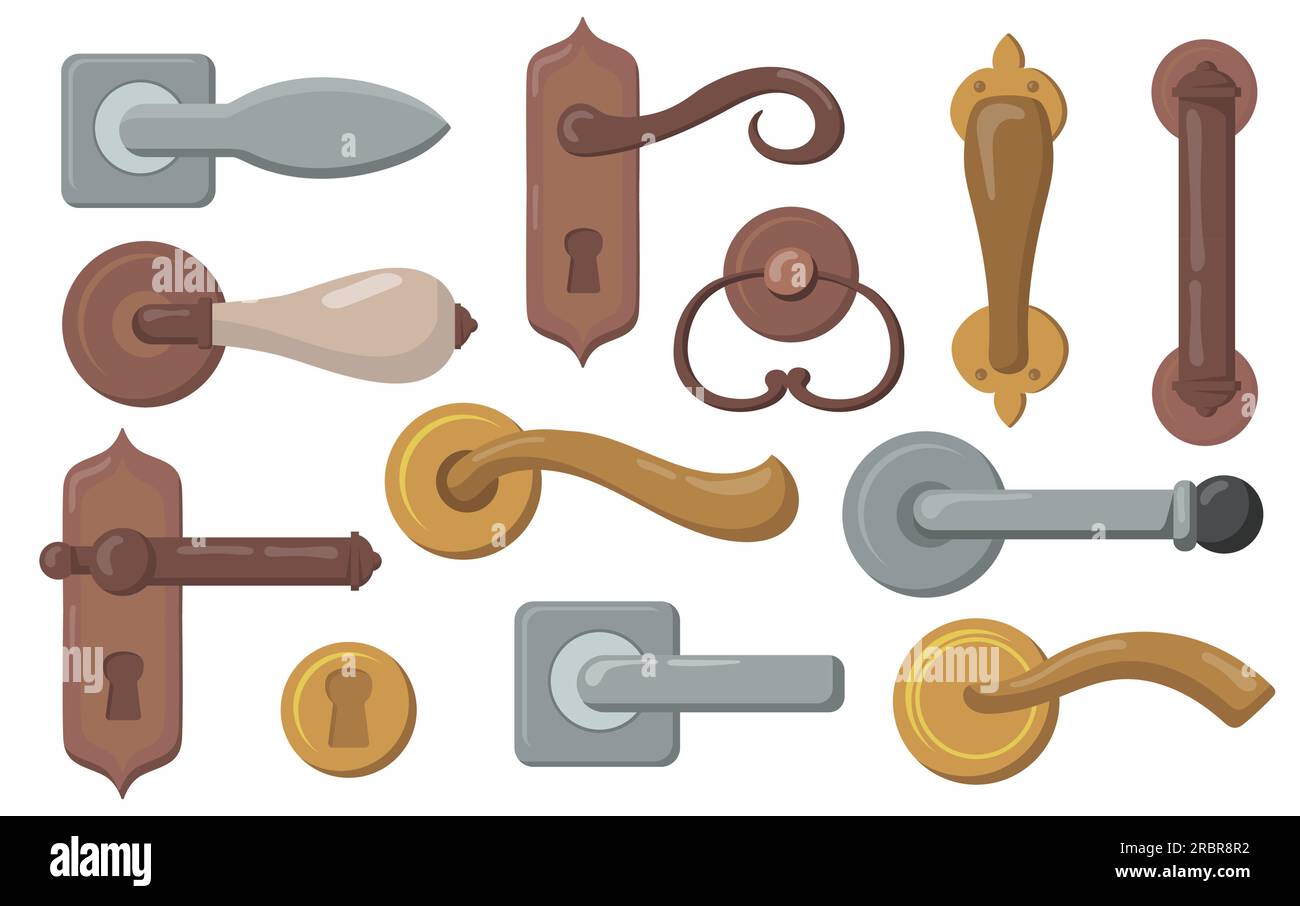 Door handles set Stock Vector Image & Art Alamy