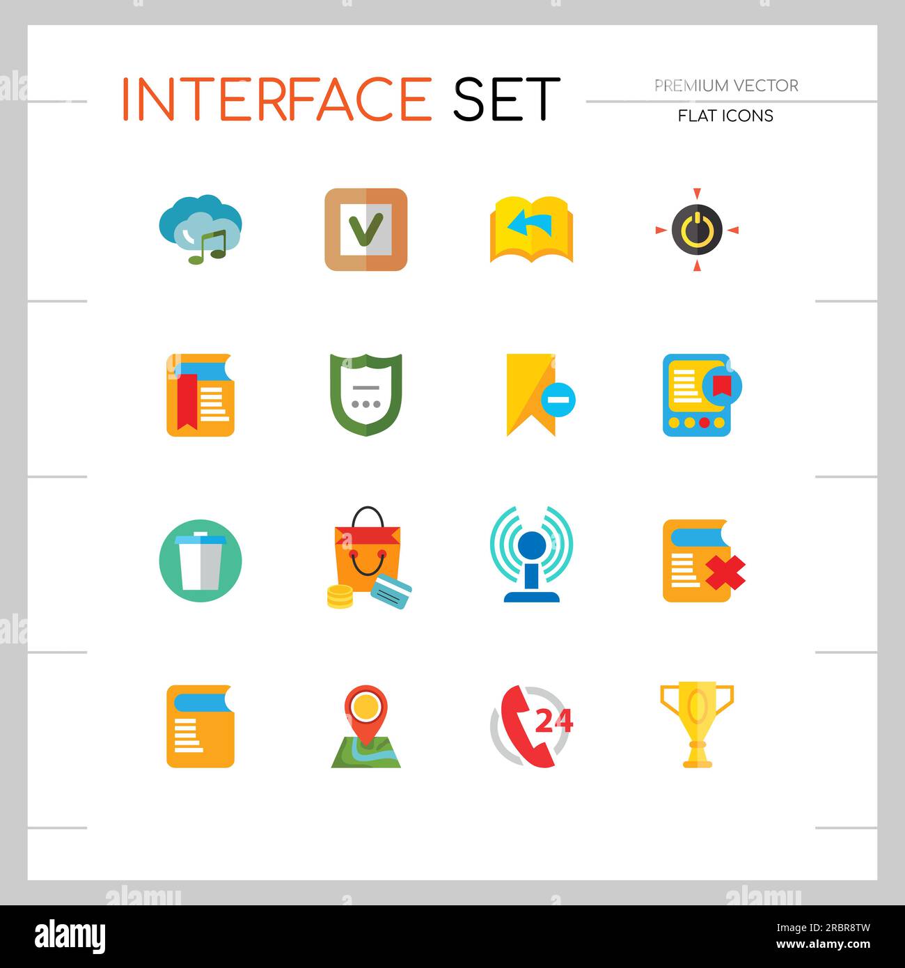 Interface flat icons set Stock Vector Image & Art - Alamy