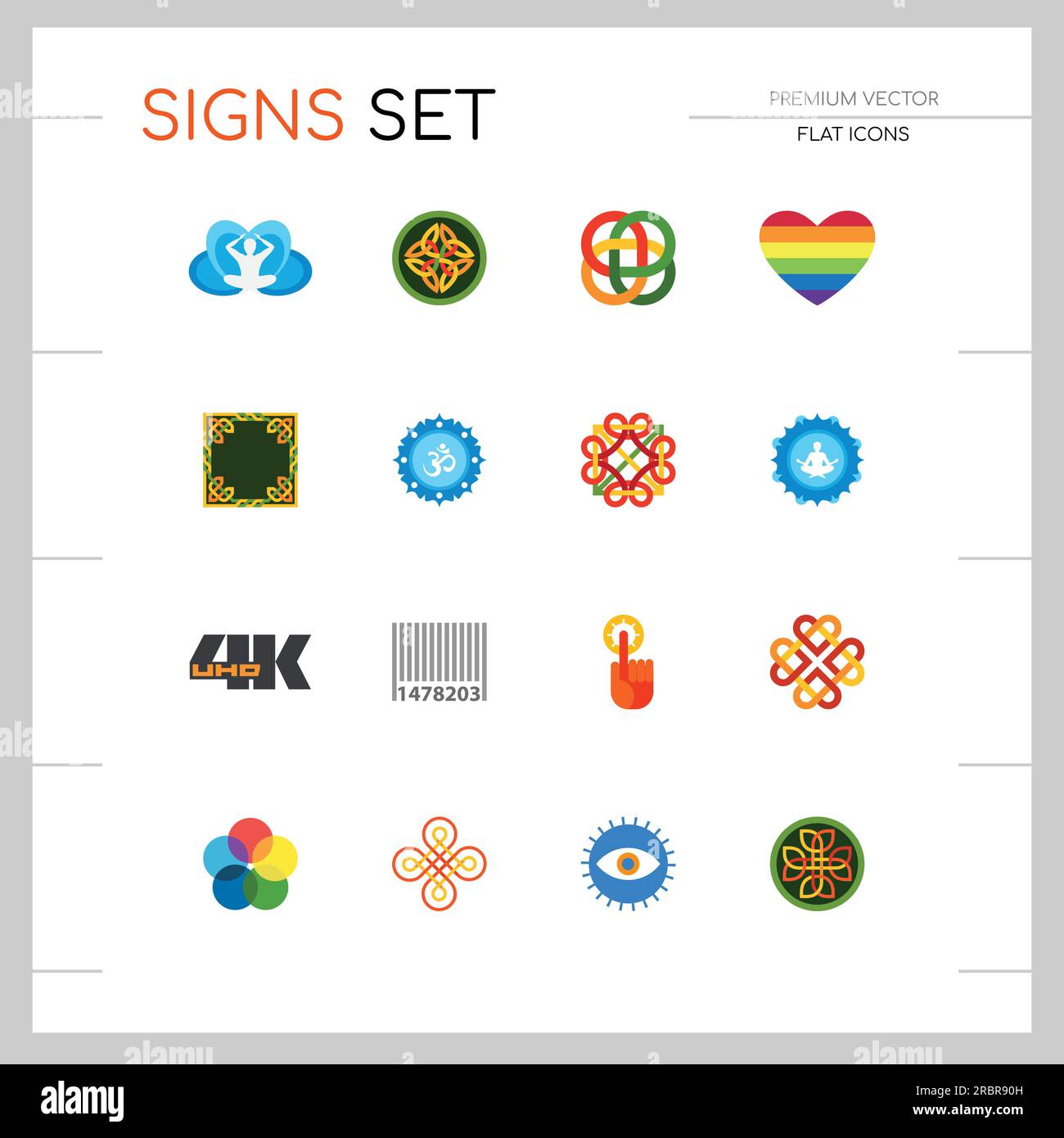 Signs flat icons set Stock Vector Image & Art - Alamy